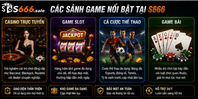Các sảnh game nổi bật tại s666