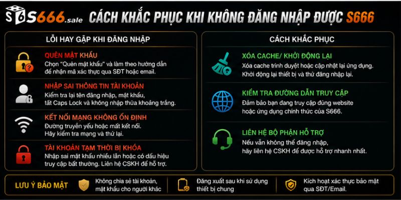 Đăng Nhập S666 – Link Truy Cập Tài Khoản Nhanh Chóng Và An Toàn Cách khắc phục khi không đăng nhập được s666