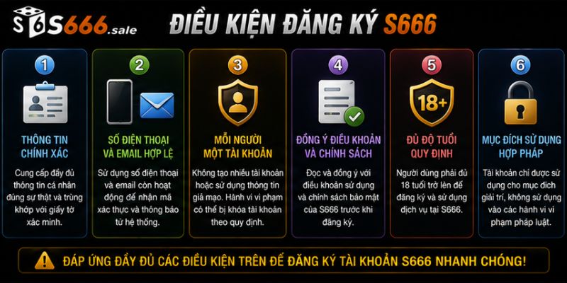 Điều kiện cần để đăng ký tài khoản S666 thành công