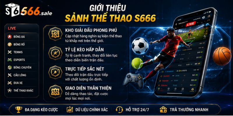 Thể Thao S666 – Sân Chơi Cá Cược Trực Tuyến Hấp Dẫn Cho BET Thủ Giới thiệu sảnh thể thao S666