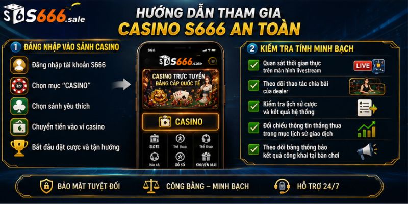 Casino S666 – Thiên Đường Cá Cược Trực Tuyến Đẳng Cấp Quốc Tế Hướng dẫn tham gia casino S666 an toàn