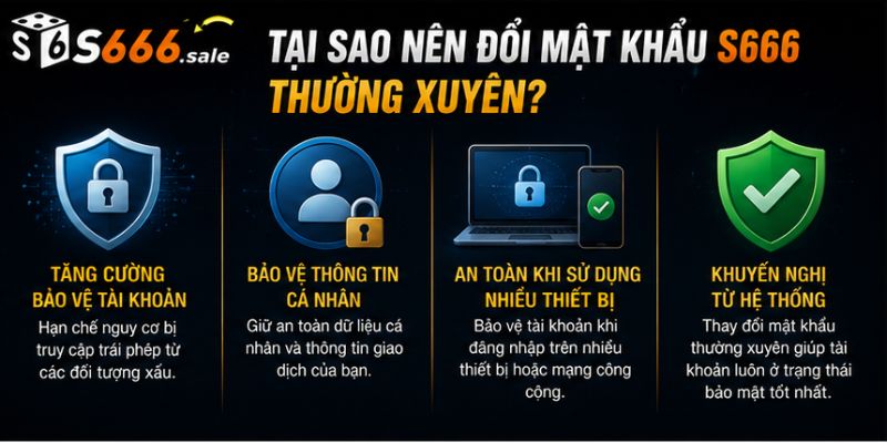 Đổi Mật Khẩu S666 – Hướng Dẫn Bảo Mật Tài Khoản An Toàn Tại sao nên đổi mật khẩu S666 thường xuyên