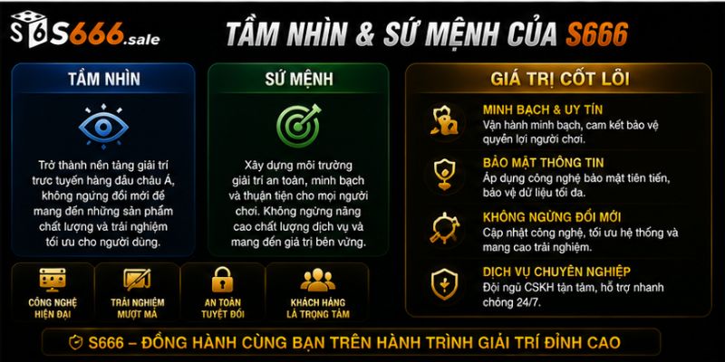Tầm nhìn và sứ mệnh của nhà cái s666
