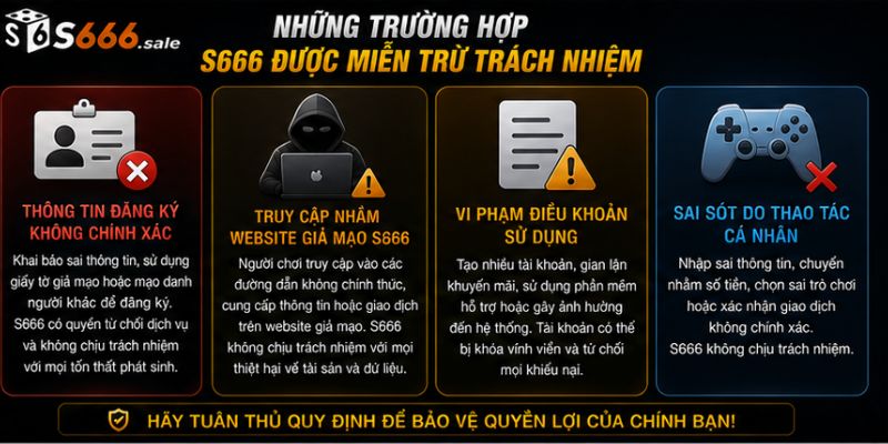 Miễn Trừ Trách Nhiệm S666 – Quy Định Quan Trọng Người Chơi Cần Biết Những Trường Hợp S666 Được Miễn Trừ Trách Nhiệm