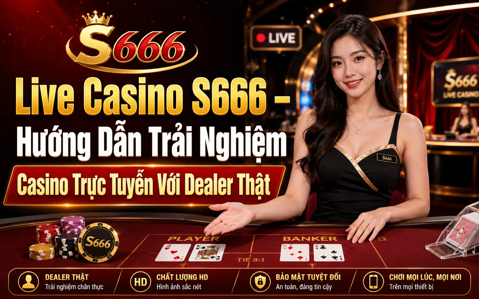 Live Casino S666 – Trải Nghiệm Casino Trực Tuyến Với Dealer Thật Live Casino S666